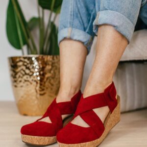 Alternative view of Corky's Dark Red Faux Suede Case Closed Shoes