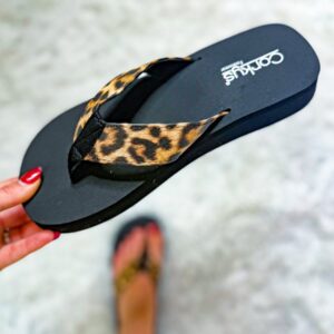 Alternative view of Corky's Leopard Overboard Sandals
