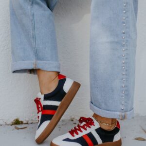 Corky's Red White Blue Heads Up Sneakers