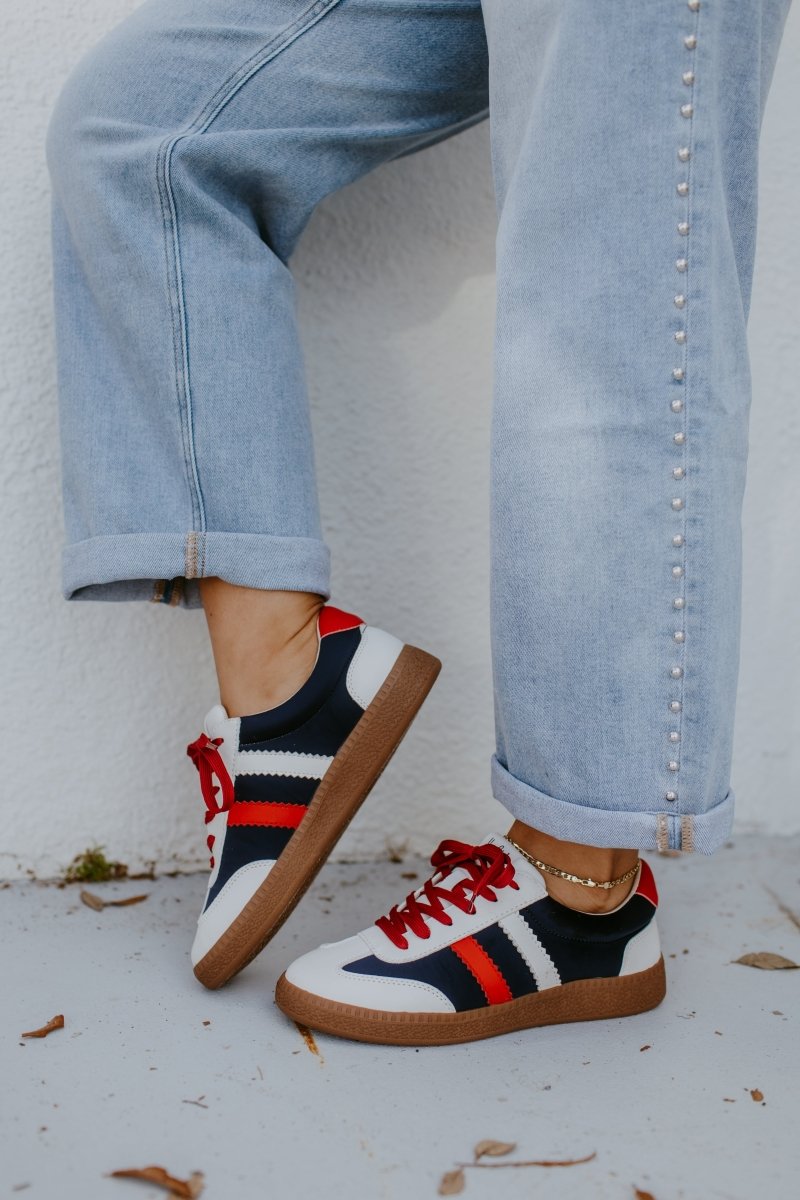 Corky's Red White Blue Heads Up Sneakers
