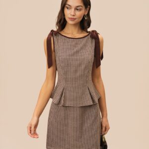 Alternative view of Brown Plaid Cotton Mini Skirt