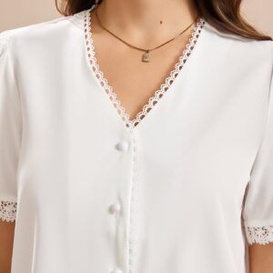 Alternative view of White V Neck Tee