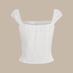 Alternative view of White Floral Shirred Tank Top